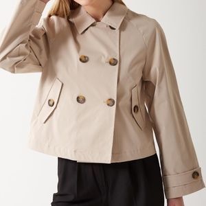 ONLY April Cropped Trench Coat – Beige